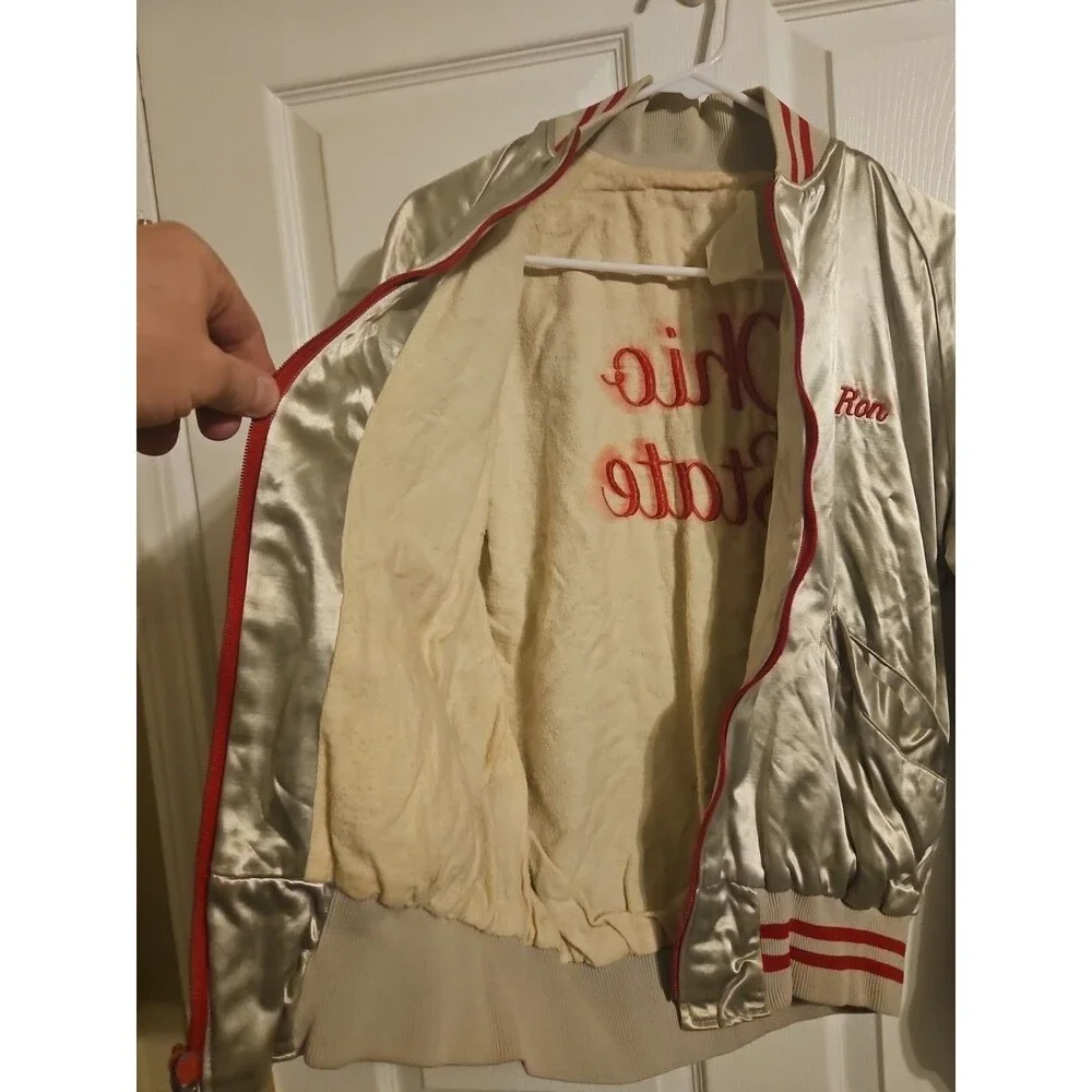 Vintage Ohio State Buckeyes Zip Up Varsity Style Embroidered Jacket Mens Small - Picture 7 of 8